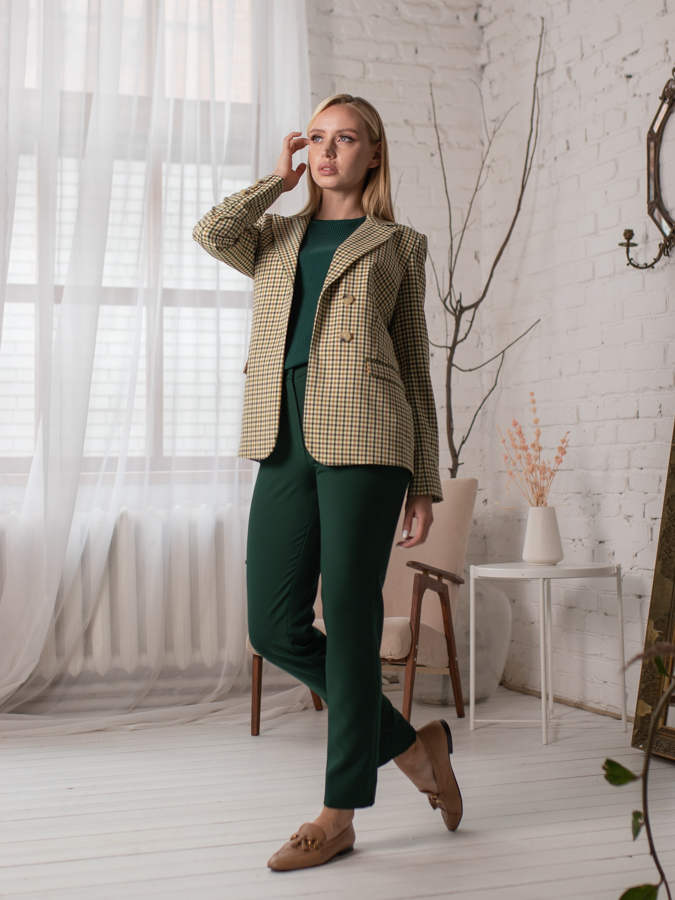 Женская одежда, брюки, артикул: 4455-0057, Цвет: зеленый,  Фабрика Трика, фото №1