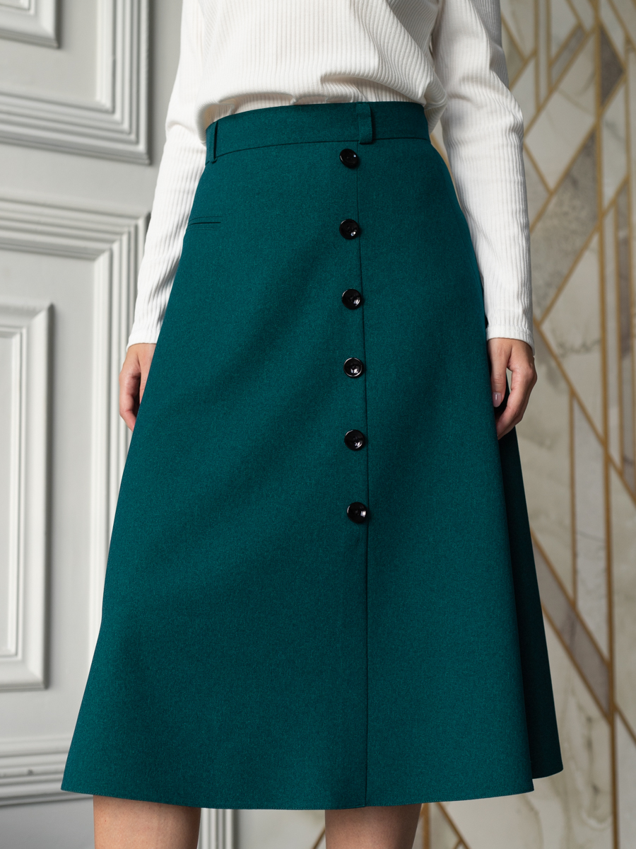 Женская одежда, юбка, артикул: 396-0443, Цвет: зеленый,  Фабрика Трика, фото №1
