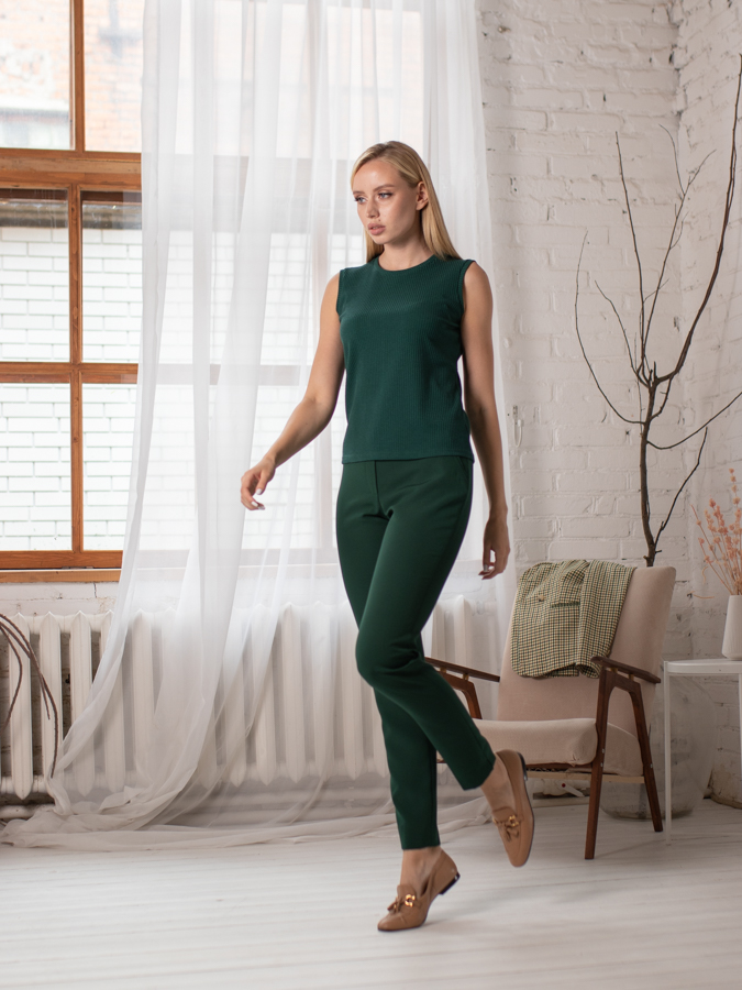 Женская одежда, брюки, артикул: 4455-0057, Цвет: зеленый,  Фабрика Трика, фото №1
