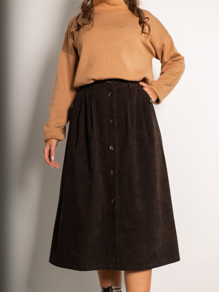 Женская одежда, юбка, артикул: 1029-0726, Цвет: коричневый,  Фабрика Трика, фото №1
