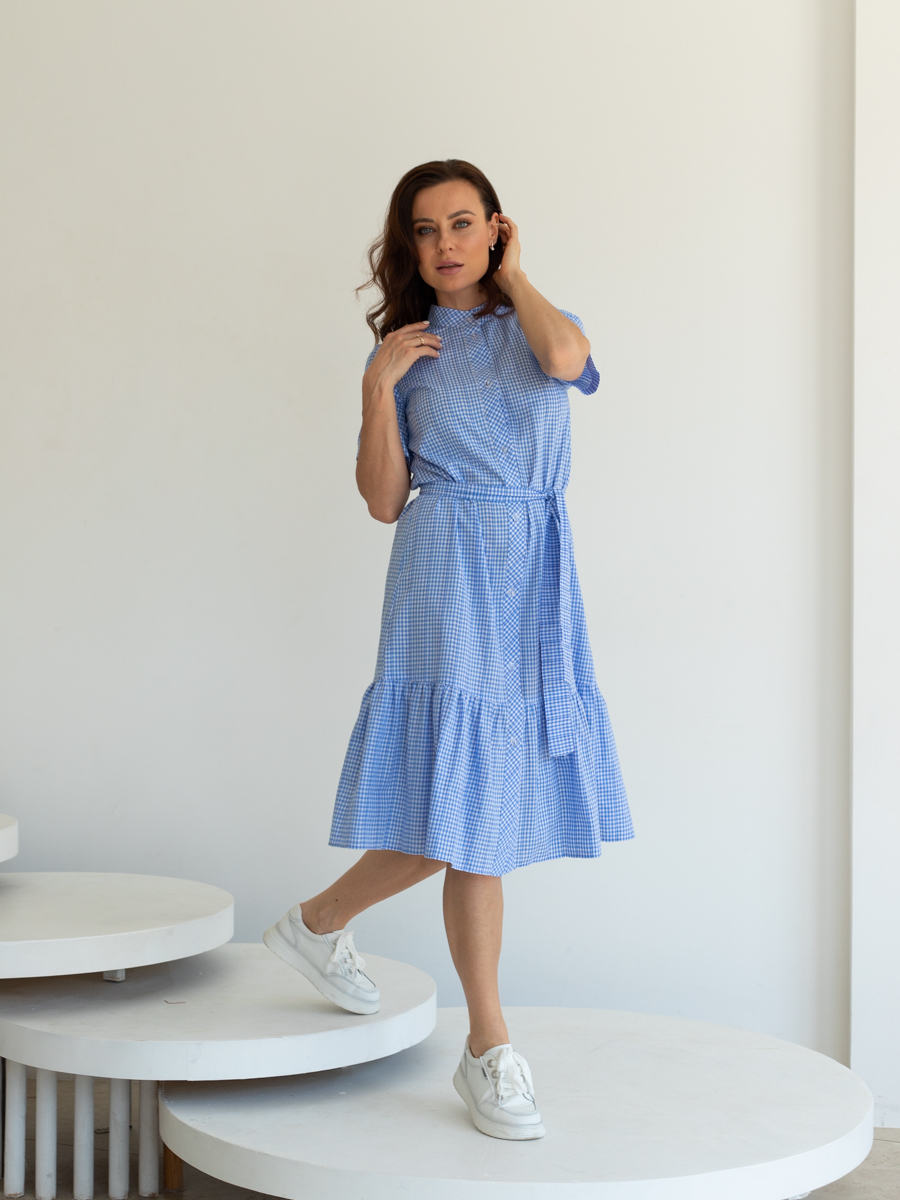 Женская одежда, платье, артикул: 998-0799, Цвет: голубой,  Фабрика Трика, фото №1