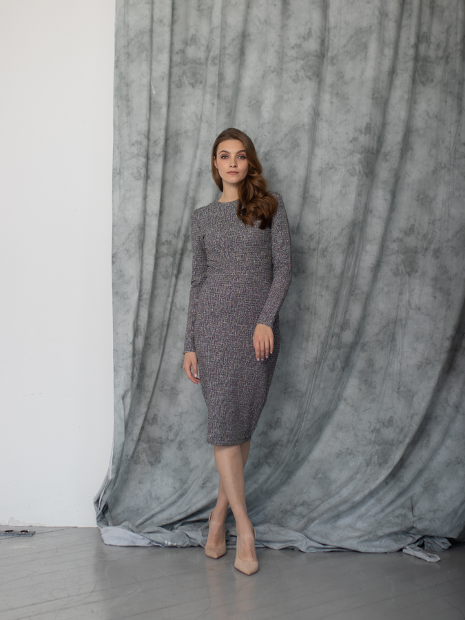 Женская одежда, платье, артикул: 921-0256, Цвет: серый,  Фабрика Трика, фото №1