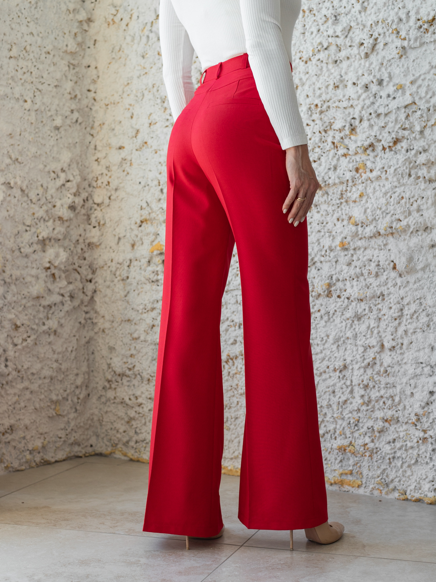 Женская одежда, брюки, артикул: 4473-0782, Цвет: красный,  Фабрика Трика, фото №1