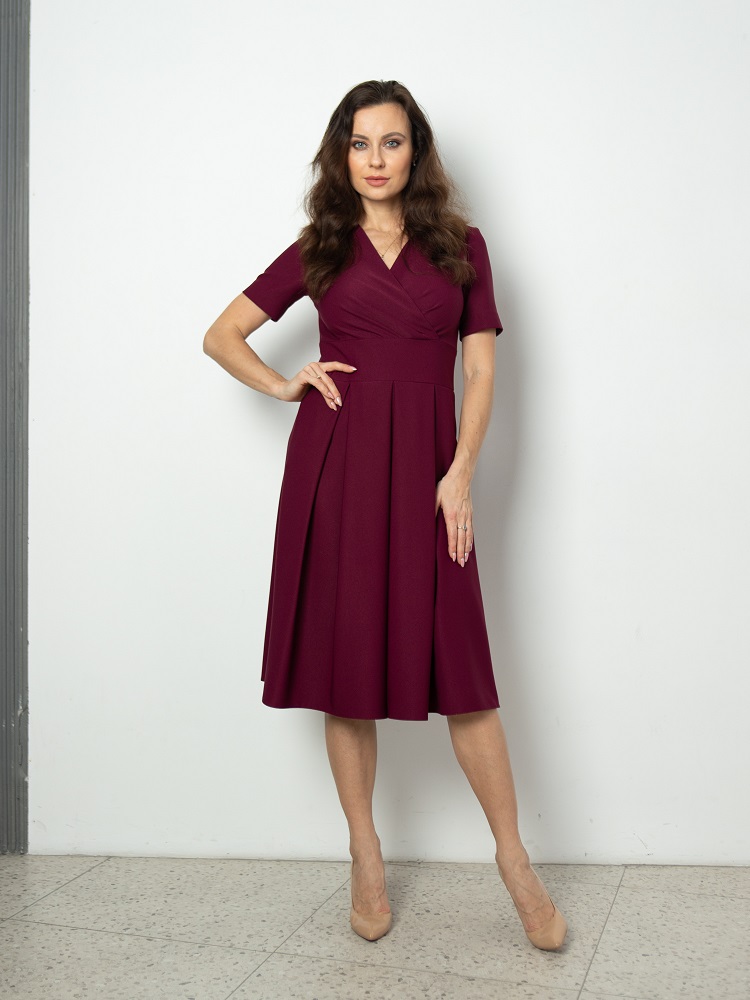 Женская одежда, платье, артикул: 416-0772, Цвет: Бордовый,  Фабрика Трика, фото №1