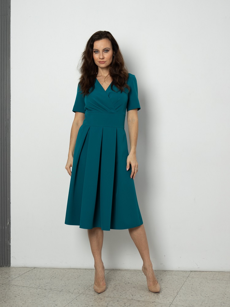 Женская одежда, платье, артикул: 416-616, Цвет: бирюзовый,  Фабрика Трика, фото №1
