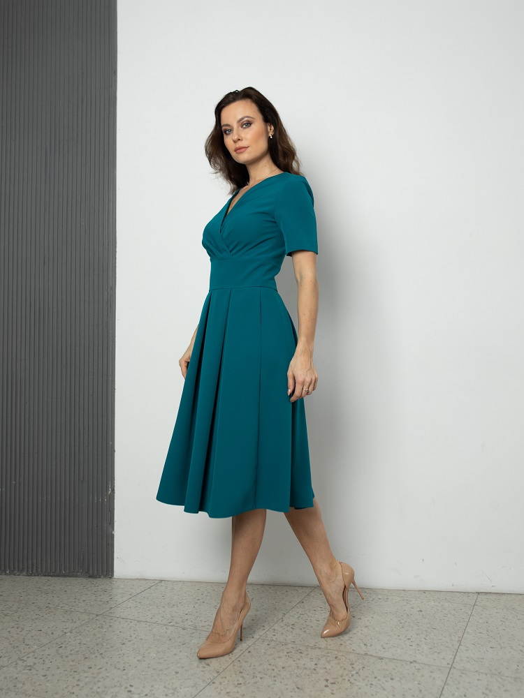 Женская одежда, платье, артикул: 416-616, Цвет: бирюзовый,  Фабрика Трика, фото №1