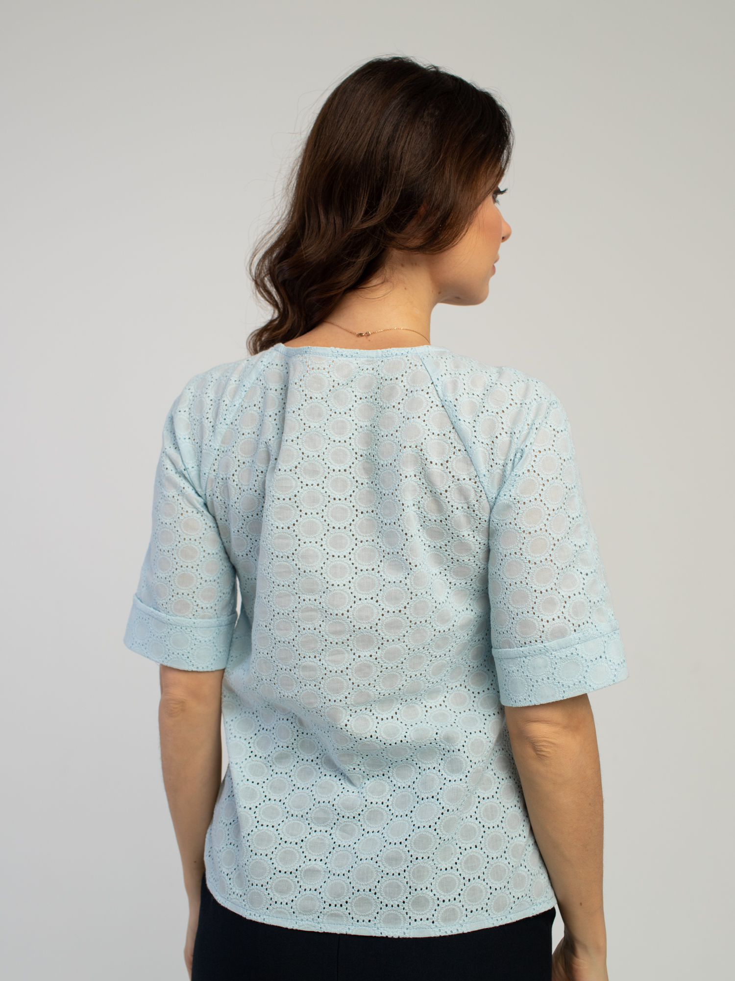 Женская одежда, блуза, артикул: 414-0765, Цвет: голубой,  Фабрика Трика, фото №1