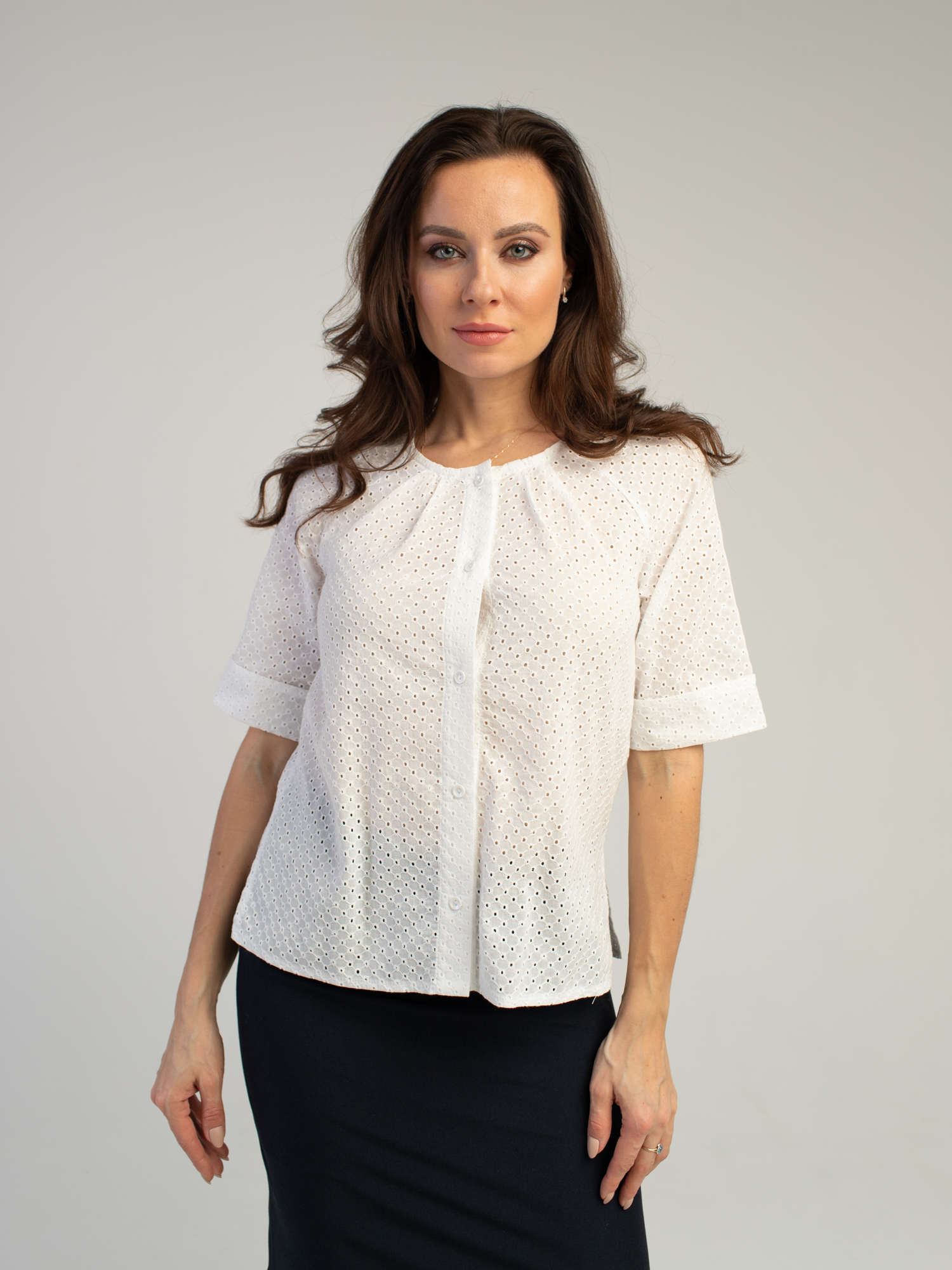 Женская одежда, блуза, артикул: 414-0763, Цвет: белый,  Фабрика Трика, фото №1