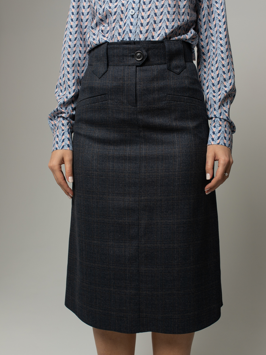 Женская одежда, юбка, артикул: 873-0481, Цвет: темно синий,  Фабрика Трика, фото №1